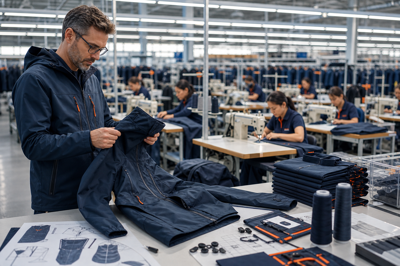 Original editorial cover of professional outerwear quality review in production