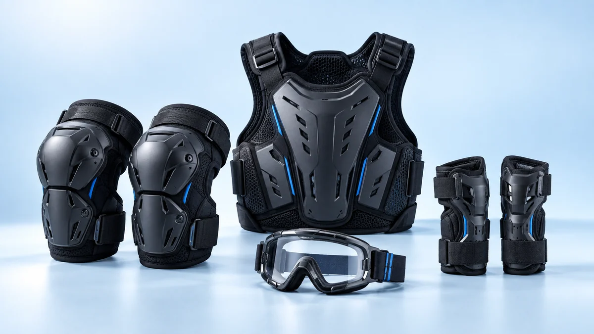 Unbranded knee pads, body armor, wrist guards and sport goggles product group
