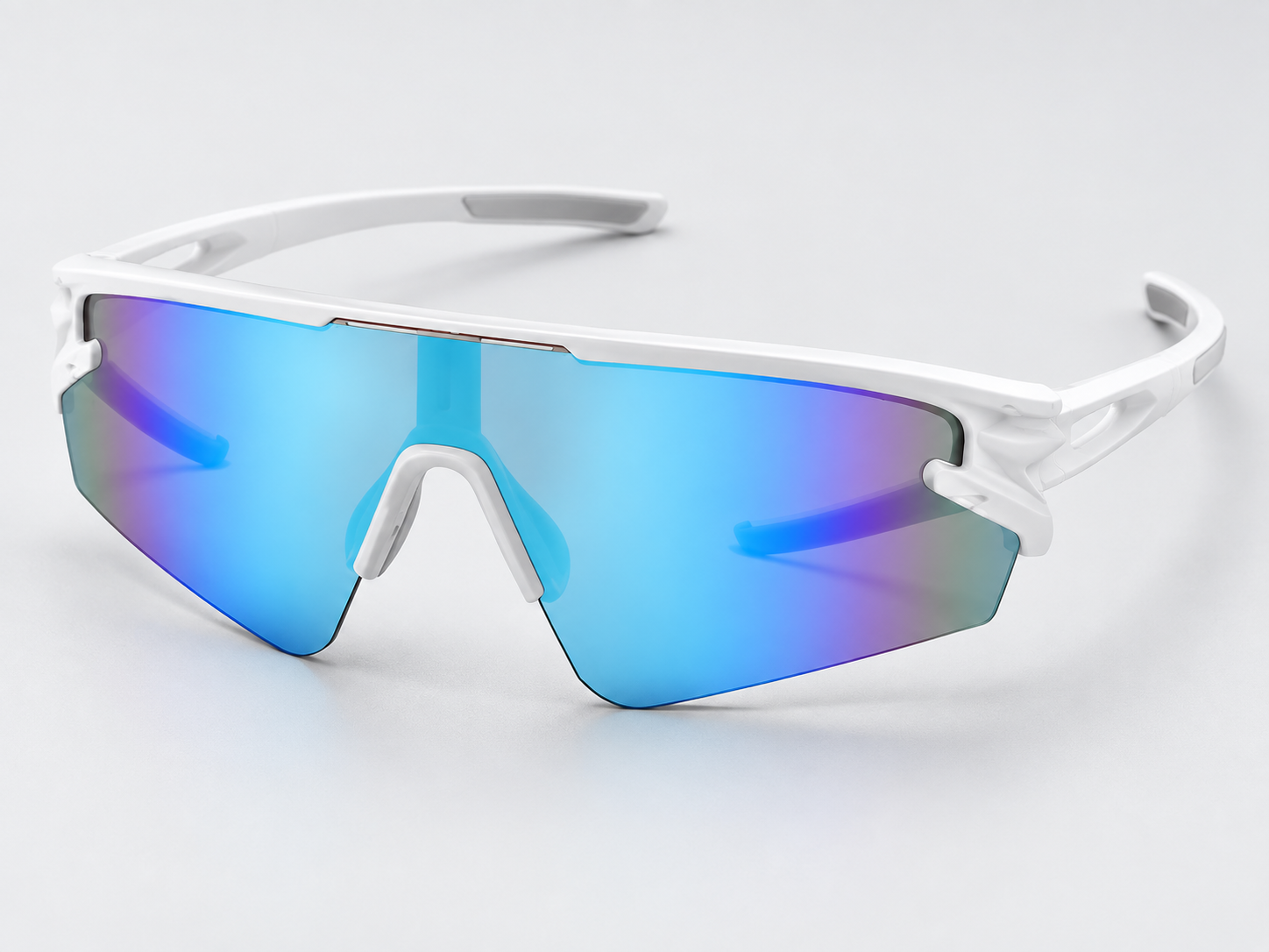 Model 9382 Semi-Rimless Shield Sports Sunglasses