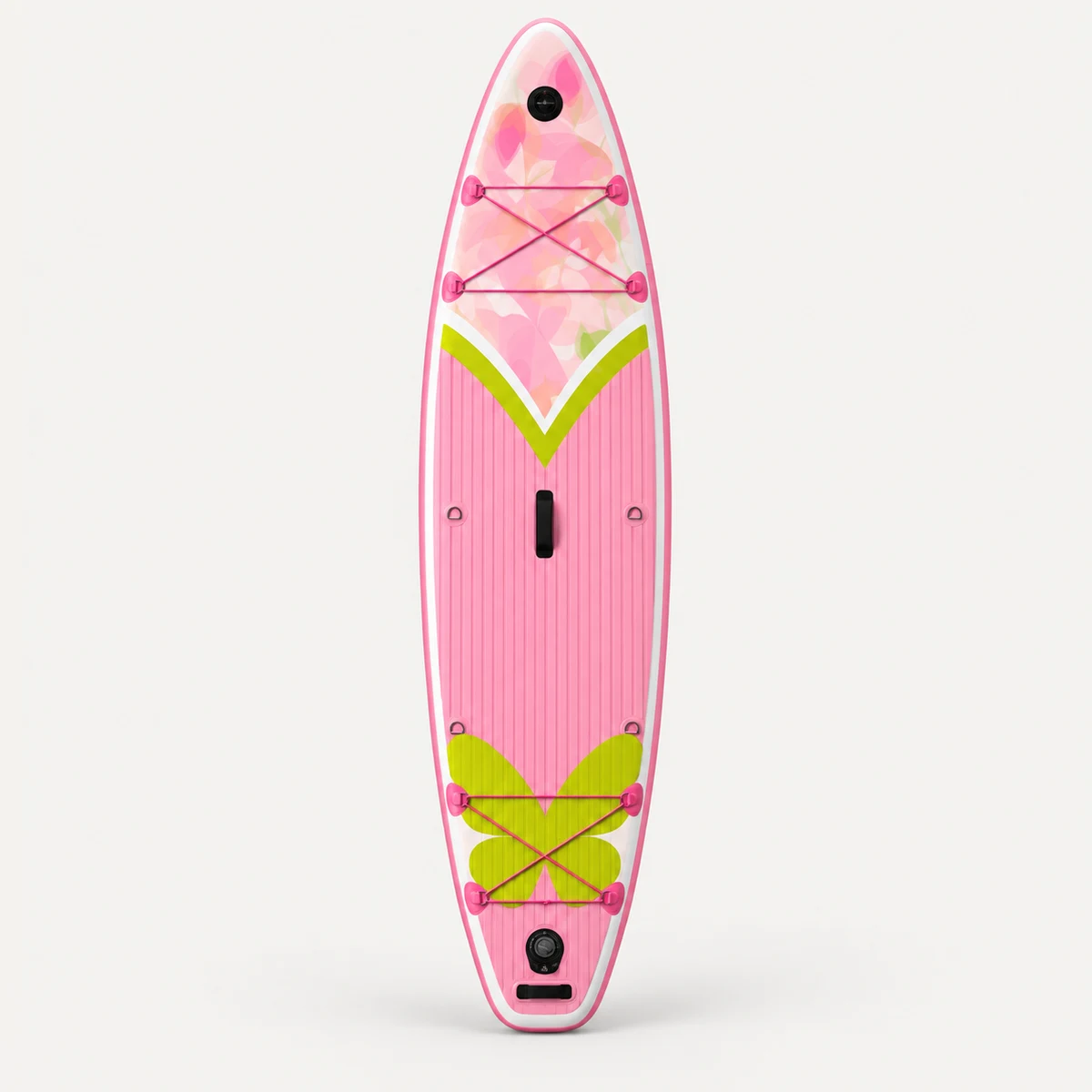 Pink Lime Botanical All-Around Inflatable Paddleboard SUP-007, complete unbranded all-around inflatable paddleboard