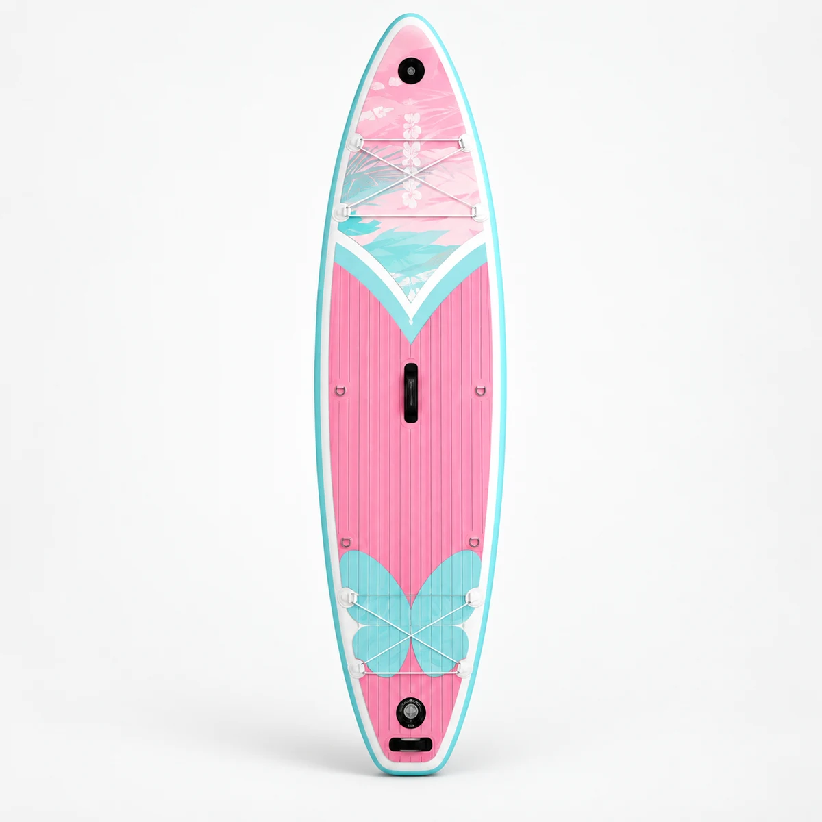 Pink Aqua Botanical All-Around Inflatable Paddleboard SUP-008, complete unbranded all-around inflatable paddleboard