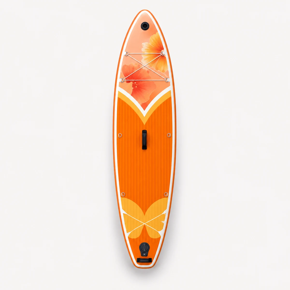 Orange Botanical All-Around Inflatable Paddleboard SUP-010, complete unbranded all-around inflatable paddleboard