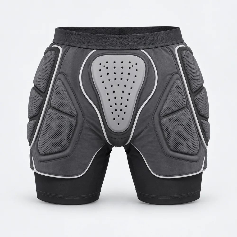 Gray Ventilated Hip Pad Shorts for OEM ski and snowboard programs