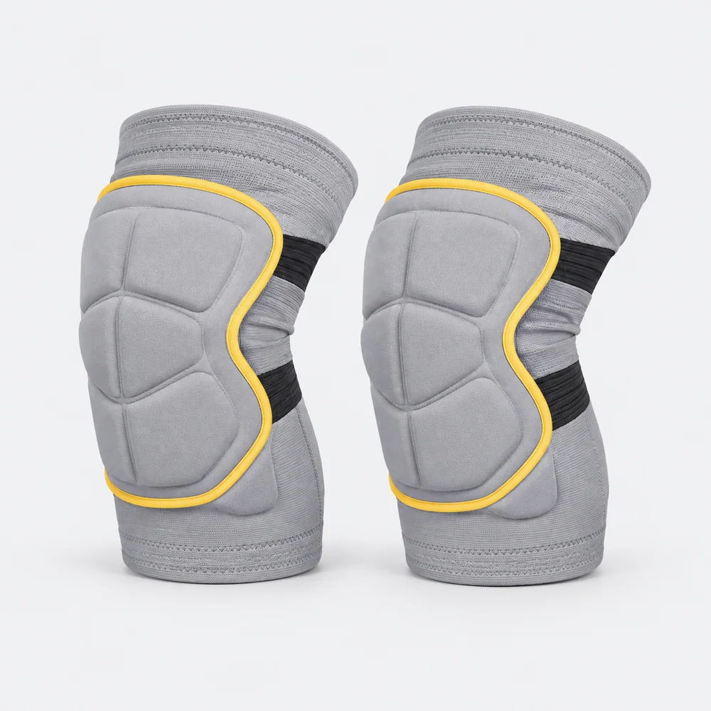 Gray Piped Knee Pads for OEM ski and snowboard programs
