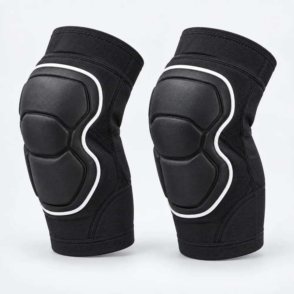 Black Piped Knee Pads for OEM ski and snowboard programs