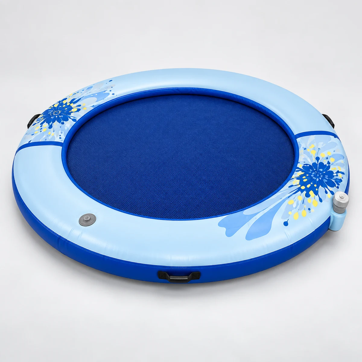 Blue Floral Round Water Hammock FL-016, complete unbranded round water hammock