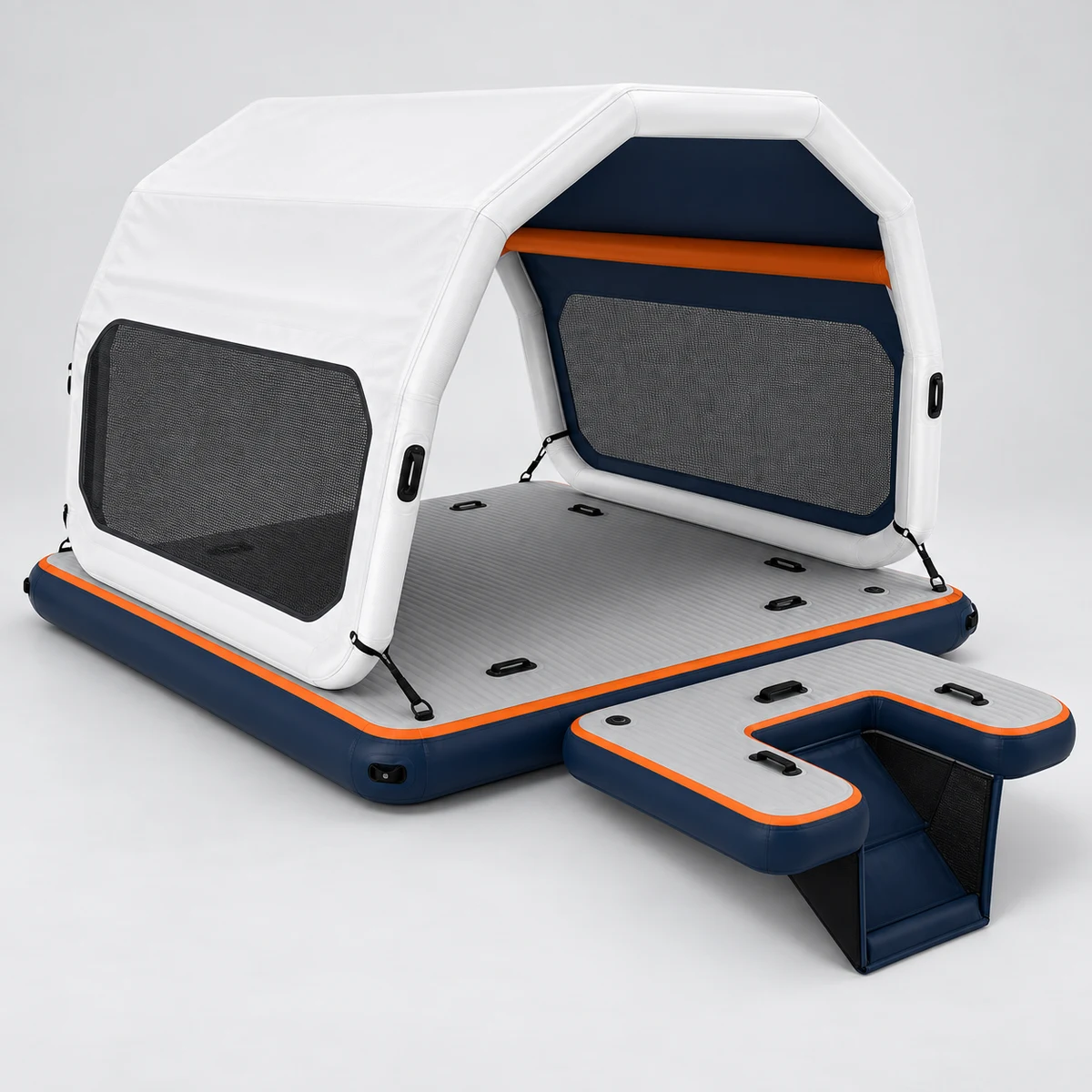 White Navy Canopy Floating Island FL-026, complete unbranded canopy floating island