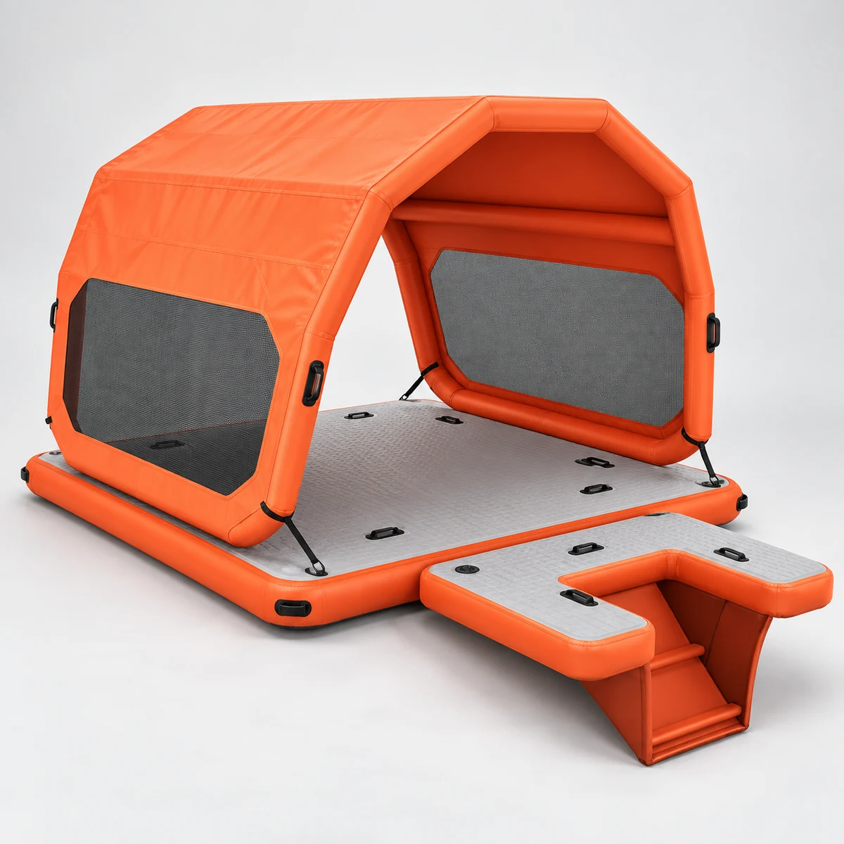 Orange Gray Canopy Floating Island FL-027, complete unbranded canopy floating island