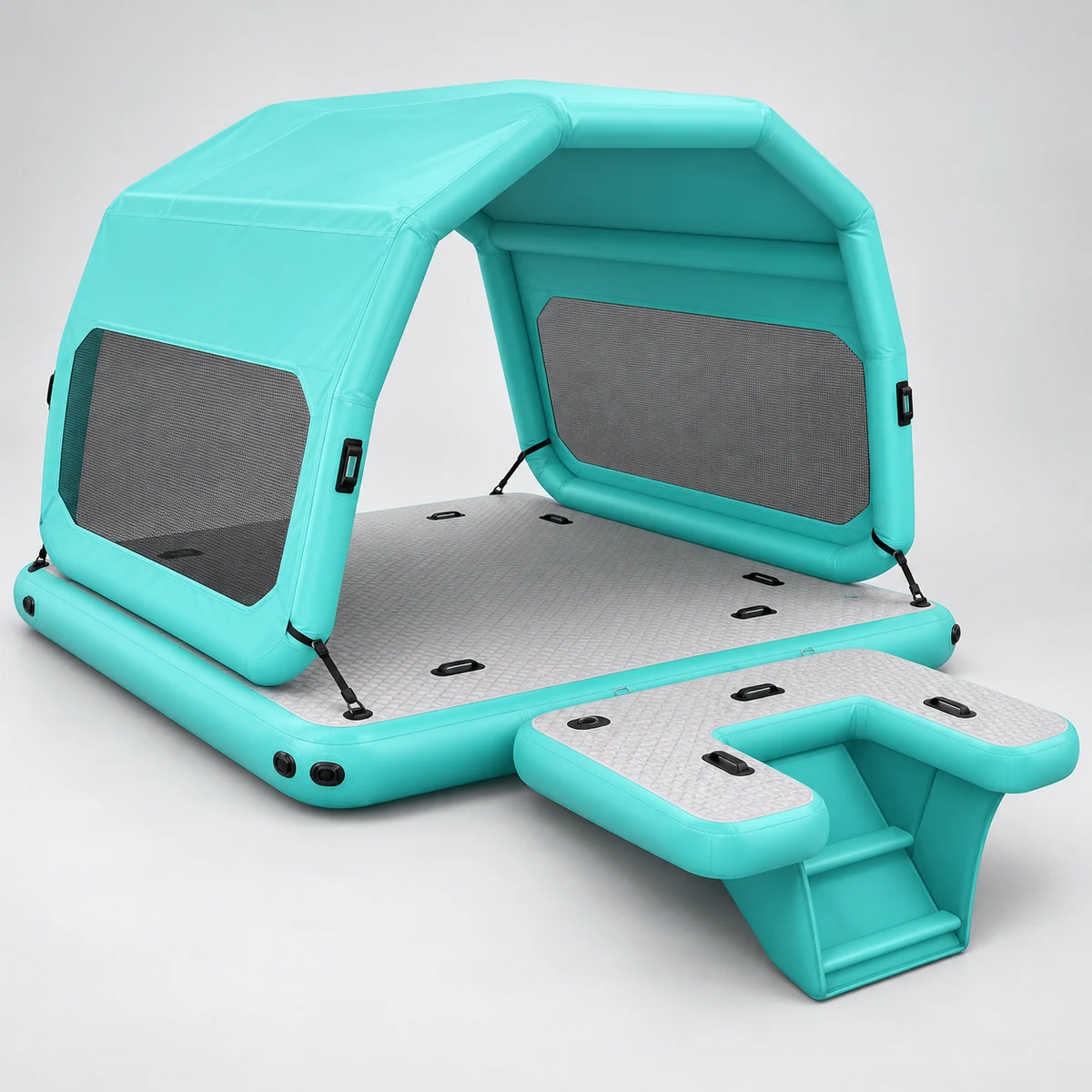 Aqua Gray Canopy Floating Island FL-028, complete unbranded canopy floating island